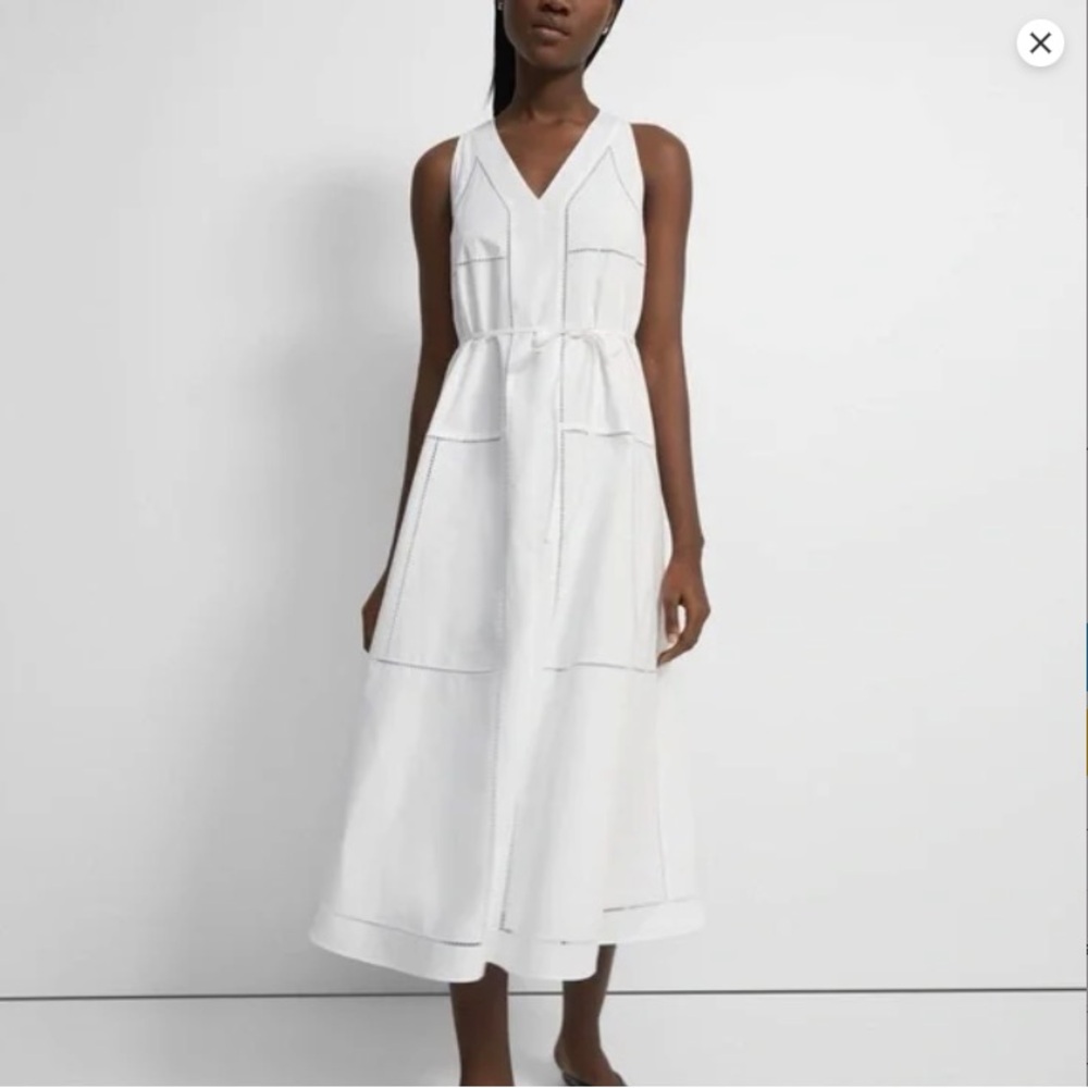 Theory - White Ladder Eyelet Dress Sz 8